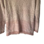 Calvin Klein Size Medium White Pink Feminine Fuzzy Mock Neck Cozy Sweater Photo 2