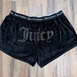 Juicy Couture Juicy‎ Couture Velour Sleep Shorts Women's XL Black Rhinestone Logo Photo 0