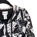 Chico's new Chico’s ☯︎︎ Leaf Print Lace Zip Hoodie Jacket ☯︎︎ Black + White ☯︎︎ Medium Photo 2