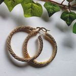 Gold Filled Textured Swirl Hoop Earrings Photo 2