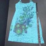 belle du jour Tank Floral Blue Paisley Babydoll Spaghetti Strap Y2K Mini Dress S Photo 11