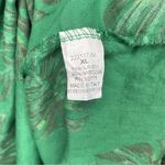 Cristina Vergani Linen Palm Print Maxi Dress Size XL Green Tie Shoulder EUC Photo 6