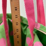 New Humor Canvas Duffle Bag Bright Green with Hot Pink Dots‎ Zipper Closure Photo 8