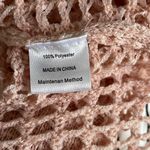 Zesica Crochet Hollow Out Long Sleeve Beach Swimsuit Mesh Cover Up Tunic Top Pink Size L Photo 5