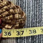 Y2K Gold Bronze Woven Wide Belt Sz S/M Photo 9