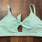 ALBION FIT Mint Checkered/Gingham Tie Bikini Swim Top Size XL Photo 3