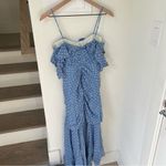 NWT JONATHAN SIMKHAI Silk Naomi Polka Dot Midi Dress Blue Size 4 Photo 2