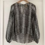 Show Me Your Mumu Snake Print Sheer Overlay High Low V-Neck Blouse Size M Photo 1
