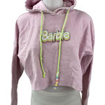 Forever 21 x Barbie Pink Hooded Hoodie Long Sleeve Crop Sweater Sweatshirt Top S Photo 0