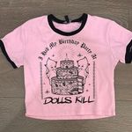 Dolls Kill Pink Birthday Crop Shirt Large Merch Photo 0