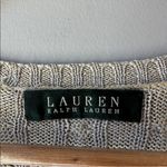 Ralph Lauren Lauren  Medium Green Label Silk Blend Metallic Silver Sweater Photo 3
