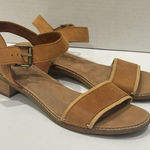 Toms Camili Brown Tan leather Neutral Formal Low Heel Buckled sandal Sz 9.5 Photo 0