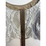 Saylor  Jenni Top Blouse Cropped White Beige Lace Zip Puff‎ Sleeve M Retail $253 Photo 8