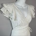 Ali & Jay Midi Dress Womens Small Lace Ruffle Wrap Feminine Bridal Easter Pretty Photo 3