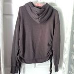 Aerie charcoal cropped hoodie Sweatshirt with Side Ruching drawstring sz M Photo 10