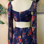 Lulus NWOT Growing, Growing, Gone Navy Blue Floral Print Cutout Maxi Dress Photo 4