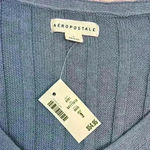 Aeropostale Blue Ribbed Button Front Cropped Top Size L NWT Photo 7