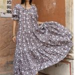 DOI Sahana Gown Maxi Dress Brown Floral Print Size M Photo 0