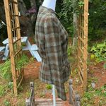 40s or 50s Vintage Wool Plaid Blazer Peter Pan Collar Size Small Gray Photo 7