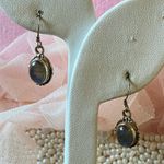 Sterling Silver Labradorite Dangle Earrings Oval Beaded Accent .925 Photo 0