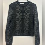 ZARA NWT  Black & Silver Snakeskin/Animal Print Long Sleeve Knitwear Top Size Med Photo 1
