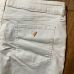 Guess  White Denim Jeans Bow Hem Womens 34 Gold‎ Logo Stretch Photo 11