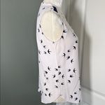 Kate Spade  Sleeveless Bird Print Button Front Blouse Pink Navy Size Small Photo 5