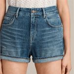 All Saints Helena High Waisted Cuffed Denim Shorts Size 30 Photo 0