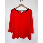 Carmen Marc Valvo  Red Black Women's Top 1X Photo 1