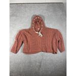 POL V-Neck Chenille Hooded Open Knit Sweater Large Oversized-Boho Anthropologie Photo 4