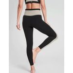 Athleta Chroma 7/8 Legging in Powervita Beige Black Criss Cross Waist M Photo 5