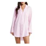 SKIMS Hotel Collection Cotton Long Sleeve Button Up Nightshirt Sleep Shirtdress Photo 7