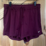 Nike  Women's Medium Maroon Running Shorts Elastic Waist Band Athletic‎ Pockets Photo 0
