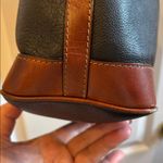 LUIGI BRAND ITALIAN VINTAGE TAN/BLACK PEBBLED LEATHER SHOULDER BAG SNAP CLOSURE Black Photo 11