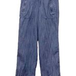 Athleta Cabo Linen Textured Blue Wide Leg Pants Relaxed Beachy Women’s Size 0 Photo 0