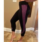 American Eagle  Black and Purple Capri Leggings Photo 1