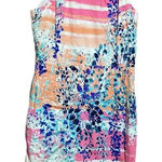 Calvin Klein  Water Color Orange Blue White Pink Purple Sleeveless Dress Size‎ 8 Photo 0