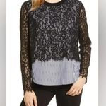 Vineyard Vines Cotton Solstice Stripe Black Lace Blouse Women’s Size S Small Photo 2