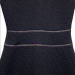 Reiss  Nelly Textured A-line Sleeveless V-neck Dress Black Midi Cocktail Size 6 Photo 6