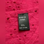 SheIn  Pink Holidaya Plus Solid Eyelet Embroidery Tank Top Photo 5