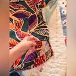 Democracy M V-Neck Vibrant Leaf Print Blouse Photo 9