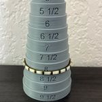 Antique Brass Mother Of Pearl Bangle Bracelet Tan Size 8 Photo 3