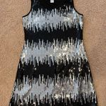 PINK COLLECTION Sequin Sparkle Mini Black Party Dress Size M Photo 0
