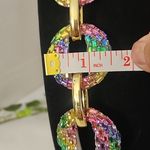 Chunky Colorful Acrylic Chain Link Necklace Gold Photo 7