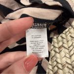 Monteau  Black and Tan Stripped Peplum Tank Top Photo 3