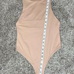 ZARA  Nude Beige Tan Sleeveless Snap Bottom High Neck Bodysuit Small Photo 8