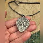 Vintage Y2K Lucky Brand red marble silver chain pendant necklace White Photo 2