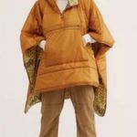 Free People  Poncho Cape Coat Jacket Nylon Oversize We The Free Orange M/L NEW Photo 0