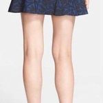 Veronica Beard Barouqe Scroll Print Flounce Mini Skirt Charcoal Navy Blue Small Photo 1