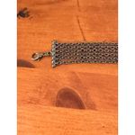 Silver Tone Mesh Chain Bracelet With Purple Bead Extender with Lobster Clasp Photo 9